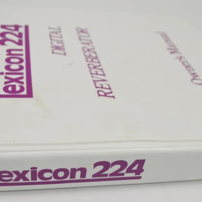 Lexicon  224 Digital Reverb Original Manual image 2