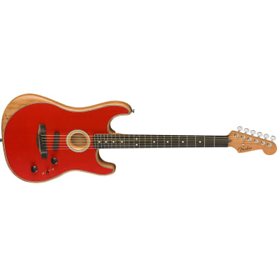 Fender American Acoustasonic Strat Guitar, Ebony Fretboard, Dakota Red (B-STOCK) image 2