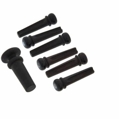 USED D'Addario Planet Waves Bridge Pin and End Pin Kit - Ebony with Abalone InlayInlay image 2