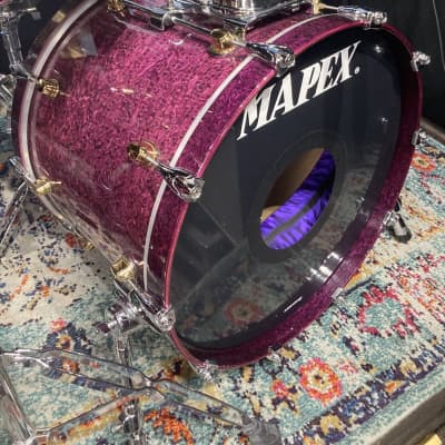 Carmine Appice’s Complete Mapex Orion Series Set, 6-Piece Plus Hardware and Cases! Excellent!! - Birdseye Transparent Violet image 7