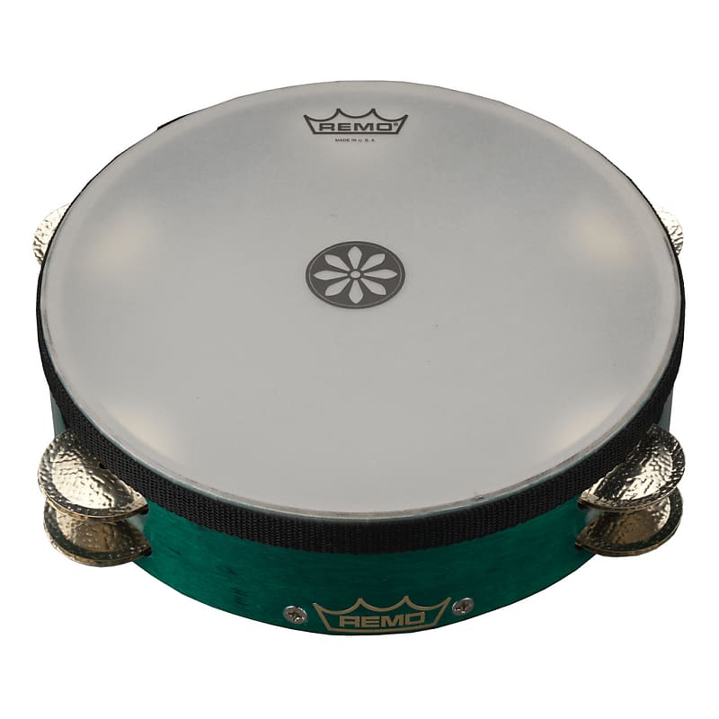 Remo Tambourine Gospel Church Tambourine Aqua, 10" Reverb