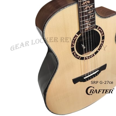 Crafter (Korea made) SRP G-27ce Solid Engelmann Spruce & Rosewood electronics acoustic guitar image 8