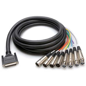 Hosa AES-803T DB25 to 4x4 XLR3M/XLR3F AES/EBU Snake Cable - 3m