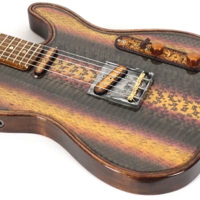 Walla Walla USA Maverick Skin Real Cobra Skin Tele Electric Guitar w/Case image 7