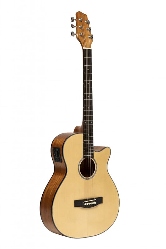 Stagg SA25 ACE SPRUCE Auditorium Cutaway Spruce Top Okoume Neck 6-String Acoustic-Electric Guitar image 1