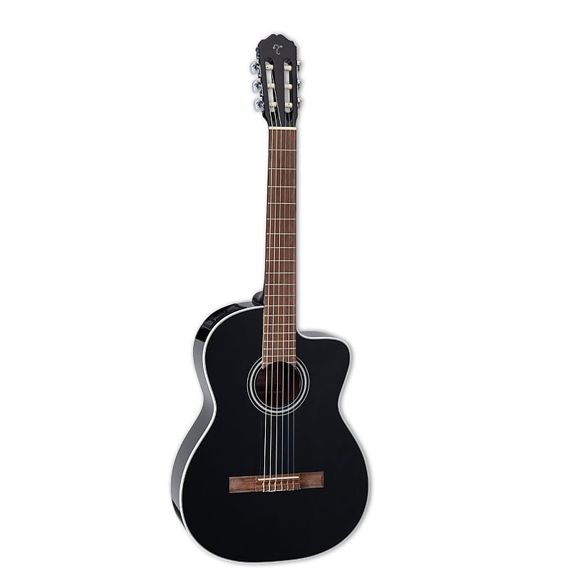 Takamine GC2CE Classical Cutaway Acoustic Electric Guitar, Black Gloss image 1