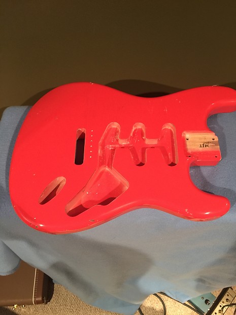 MJT Stratocaster Faded Fiesta Red Body | Reverb