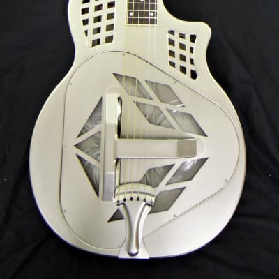 Tricone Tri-Cone Resonator Guitar - Brushed Steel Finish image 2