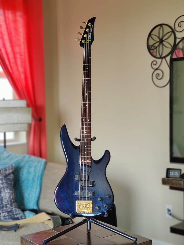 vintage 1990 Yamaha RBX 800 RBX800A trans midnight blue active PJ 4-string  bass