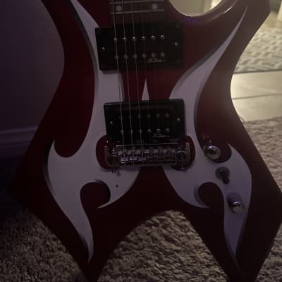 B.C. Rich Warlock 2003 - Red with White Tribal Patterm image 3