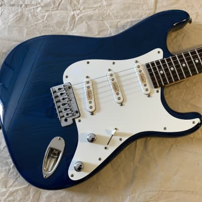 Rockoon Schaller Strat type electric guitar 1987 - Transparent Blue,  Kawai made in Japan Very Good Condition with Gigbag image 2