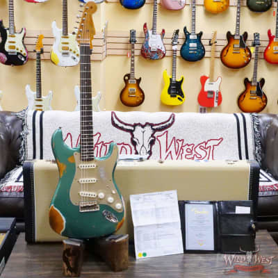 Fender Custom Shop Limited Edition 1959 59' Roasted Stratocaster Heavy Relic Aged Sherwood Green Metallic image 6
