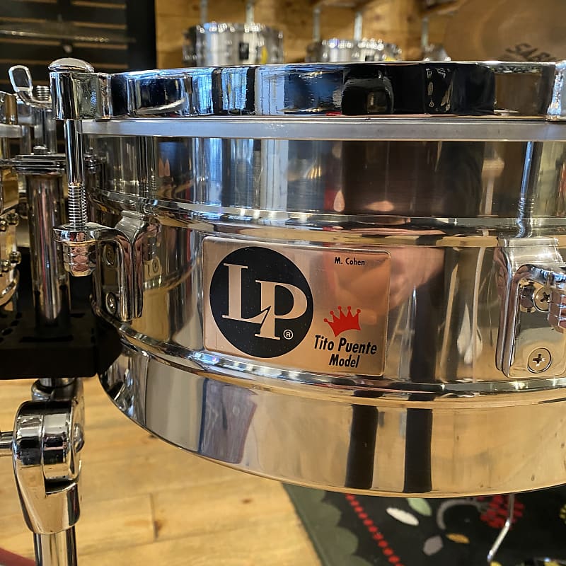 LP Tito Puente Signature 14”,15” Steel Timbales w/ Stand, Sticks 