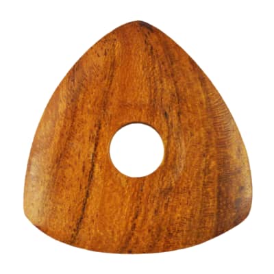 Teak Wood Guitar Or Bass Pick - 4.0 mm Ultra Heavy Gauge - 346 Contoured Triangle With Grip Hole Shape - Natural Finish Handmade Specialty Exotic Plectrum - 24 Pack image 2