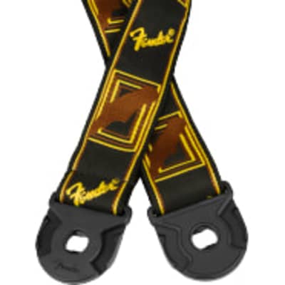 Fender QUICK GRIP Locking End Guitar Strap, Black/Yellow/Brown, 2" Wide image 6