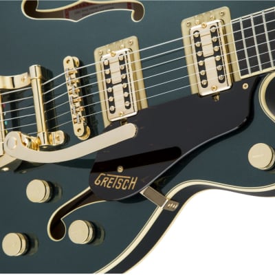 Gretsch G6659TG Players Edition Broadkaster Jr. Center Block Single-Cut with String-Thru Bigsby and Gold Hardware - USA Full'Tron Pickups, Ebony Fingerboard, Cadillac Green image 3