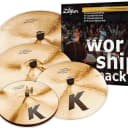 Zildjian K Worship Pack Cymbals 14" Dark Hi Hats 16" 18" Fast Crash & 20" Ride