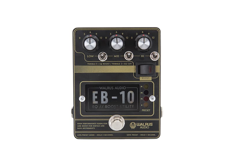 Walrus Audio EB-10 Preamp / EQ / Boost Effects Pedal (Matte Black)