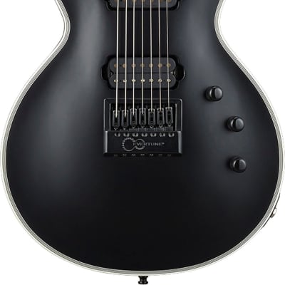 ESP E-II EC7 Evertune Electric Guitar (with Case), Black Satin image 3