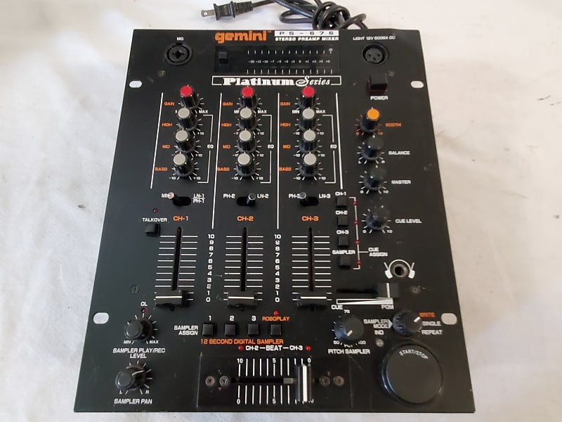 gemini ジェミニ PS 676 アナログ ステレオ プリアンプ ミキサー Gemini › PS-676 PRO › Mixer - Gearbase | DJResource