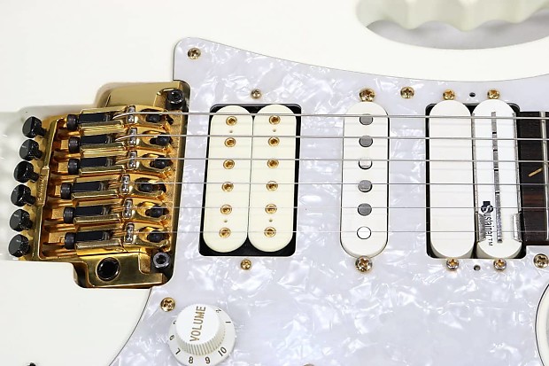 Ibanez JEM7V Modified with Buzz Feiten & Sustainer White