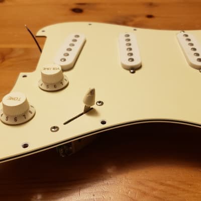 Loaded 11-hole, 3 Ply Pickguard  and Pickups from Fender Squier Stratocaster - White SSS. image 3