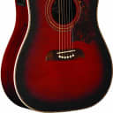 Oscar Schmidt OG2CEFBC Dreadnought Cutaway Acoustic-Electric Guitar - Flame Black Cherry