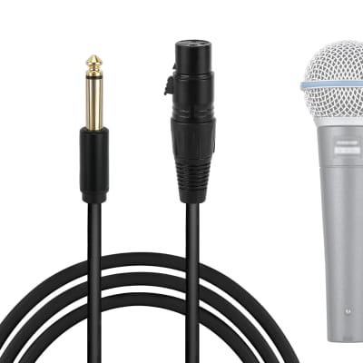 For Creators 6.35Mm (1/4 Inch) To Xlr Female Microphone Cable 10 Ft / 3 M, Compatible With Shure Mv7X, Sm58-Cn, Sm57, Sm7B, Pga48-Qtr, Pga58-Qtr, Beta 58A Balanced Mic Cord (Black)