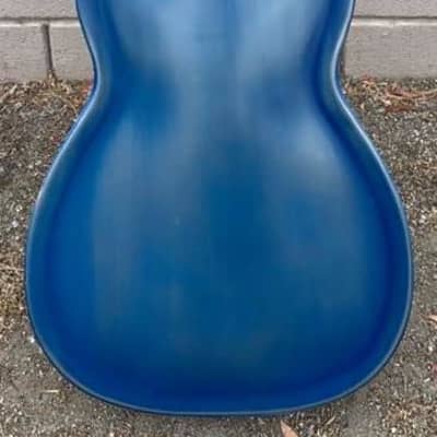 National Reso-Phonic NRP Denim Steel Bodied 14 Fret Single Cone 2023 Deep Blue image 4
