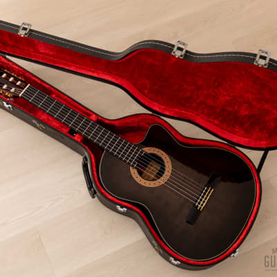 1993 Kazuo Yairi CE-1 TBK Cutaway Classical Acoustic Electric Guitar Trans Black w/ Case image 19