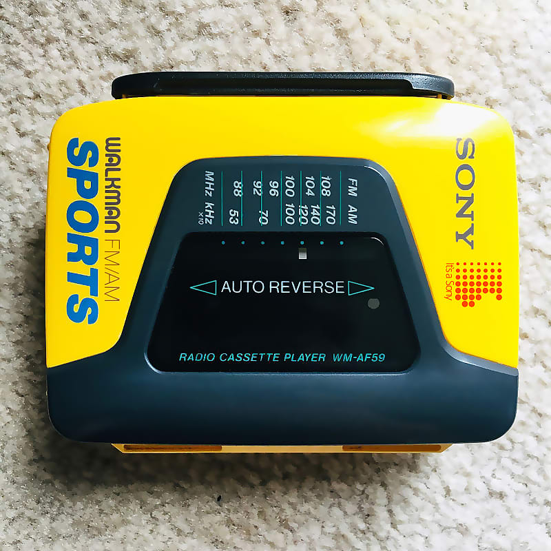 Sony AF59 [COLLECTIBLE] Walkman Cassette Player, Excellent Yellow, Working ! image 1
