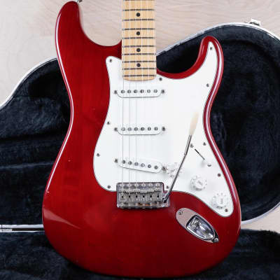 Fender Highway One Stratocaster 2002 Crimson Red Transparent w/ Hard Case for sale