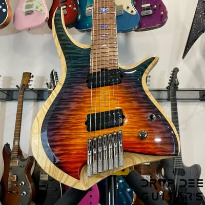 ViK Domineer H7ff "Blood Moon Surf" Multiscale Headless Electric Guitar w/ Case-Blood Moon Surf image 8