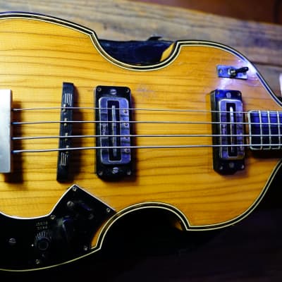 Hofner 5000/1B Super Beatle Bass Guitar 1970s Natural Maple image 2