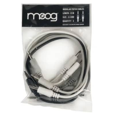 Moog Music 3.5mm Modular Synth Patch Cables for Mother 32 Eurorack - 5-Pack, 12" image 2