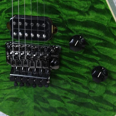 EVH Wolfgang WG Standard QM Electric Guitar Quilt Maple Top Transparent Green image 5