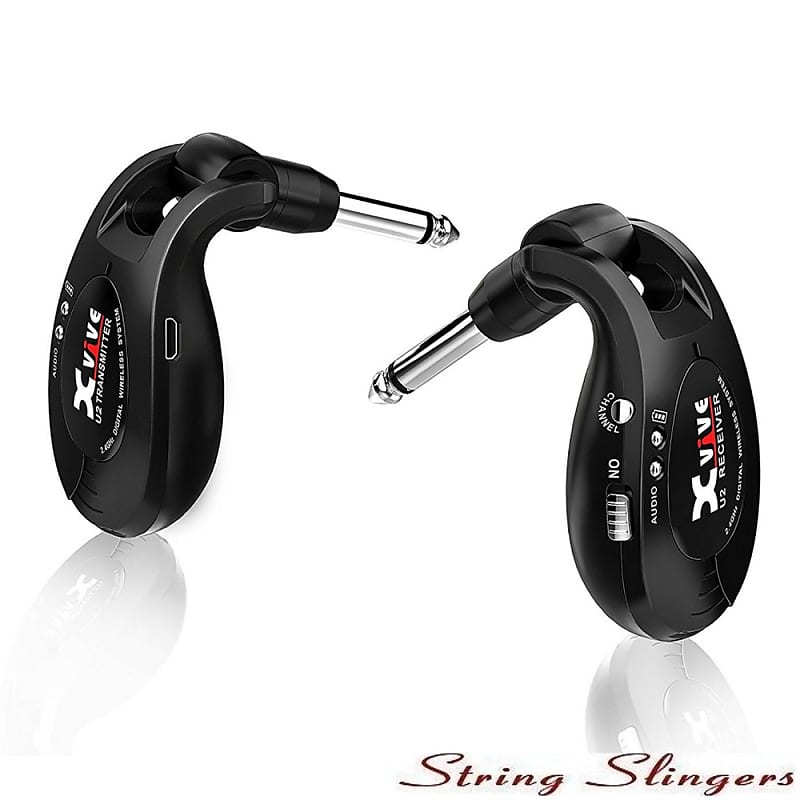 Xvive U2 Rechargeable Digital 2.4Ghz Wireless Guitar System, Black, no licence image 1