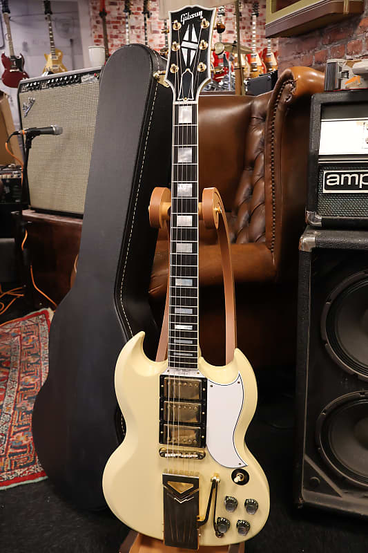 Gibson 60th Anniversary 1961 SG Les Paul Custom Polaris White Sideways Vibrola (USED) image 1