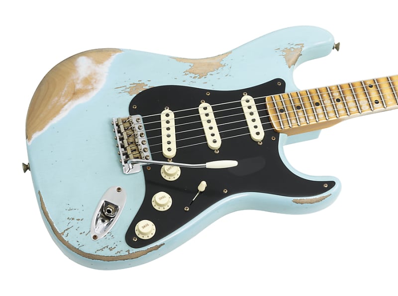 Fender Custom Shop LTD Poblano Stratocaster Super Heavy Relic Aged Daphne Blue image 1