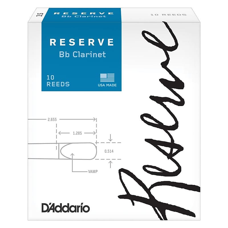 Rico DCR1025 Reserve Bb Clarinet Reeds - Strength 2.5 (10-Pack) image 1