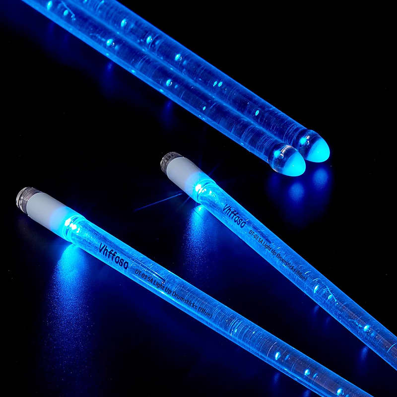 Rechargeable Blue Color Led Light Up Drum Sticks With Storage Bag