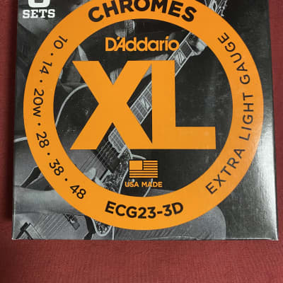 D Addario ECG23 Chromes Flat Wound Extra Light Electric Guitar