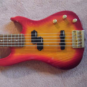 Samick 5 String Bass- Valley Arts Custom Shop 1999 Red Sunburst image 2