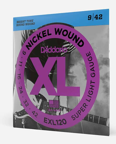 D'Addario EXL120 Nickel Wound Electric Guitar Strings - Super Light, 9-42 image 1