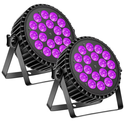 Stage Lights 18 LED Party Par Lights 4pack 200W RGBW Disco Light Sound  Activated DMX DJ Lighting for Bar Christmas Wedding Dance Show 