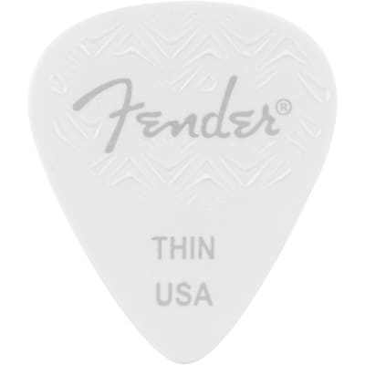 Fender 351 Shape Wavelength Celluloid Guitar Picks (6-Pack), White Thin image 2