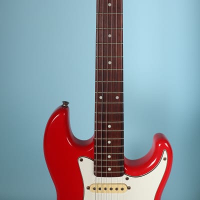 Vintage 1980s Squier Bullet 1 One Made in Korea Ferrari Red MIK Electric Guitar image 4