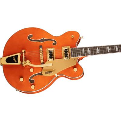 Gretsch G5422TG Electromatic Classic Hollow Body Double-Cut Bigsby Gold Hardware Electric Guitar, Orange Stain image 5