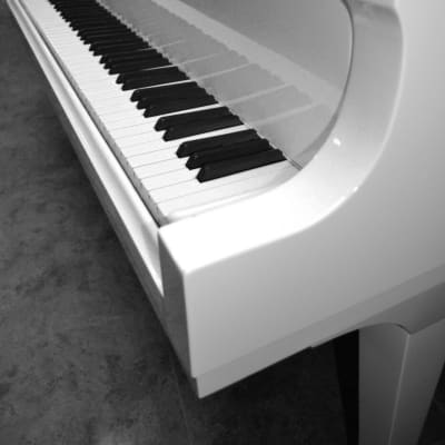 Snow white Wurlitzer 4'11 baby grand piano image 4