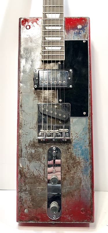 Vintage toolbox made into a heavy metal ass electric guitar Heaviness 1960s Rustic Manliness image 1